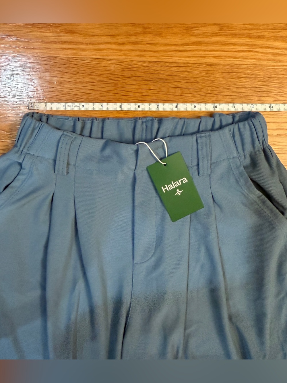 Halara Flex High Waisted Pocket Wide Leg Waffle Work Pants Light Blue Size S NWT - Picture 4 of 8